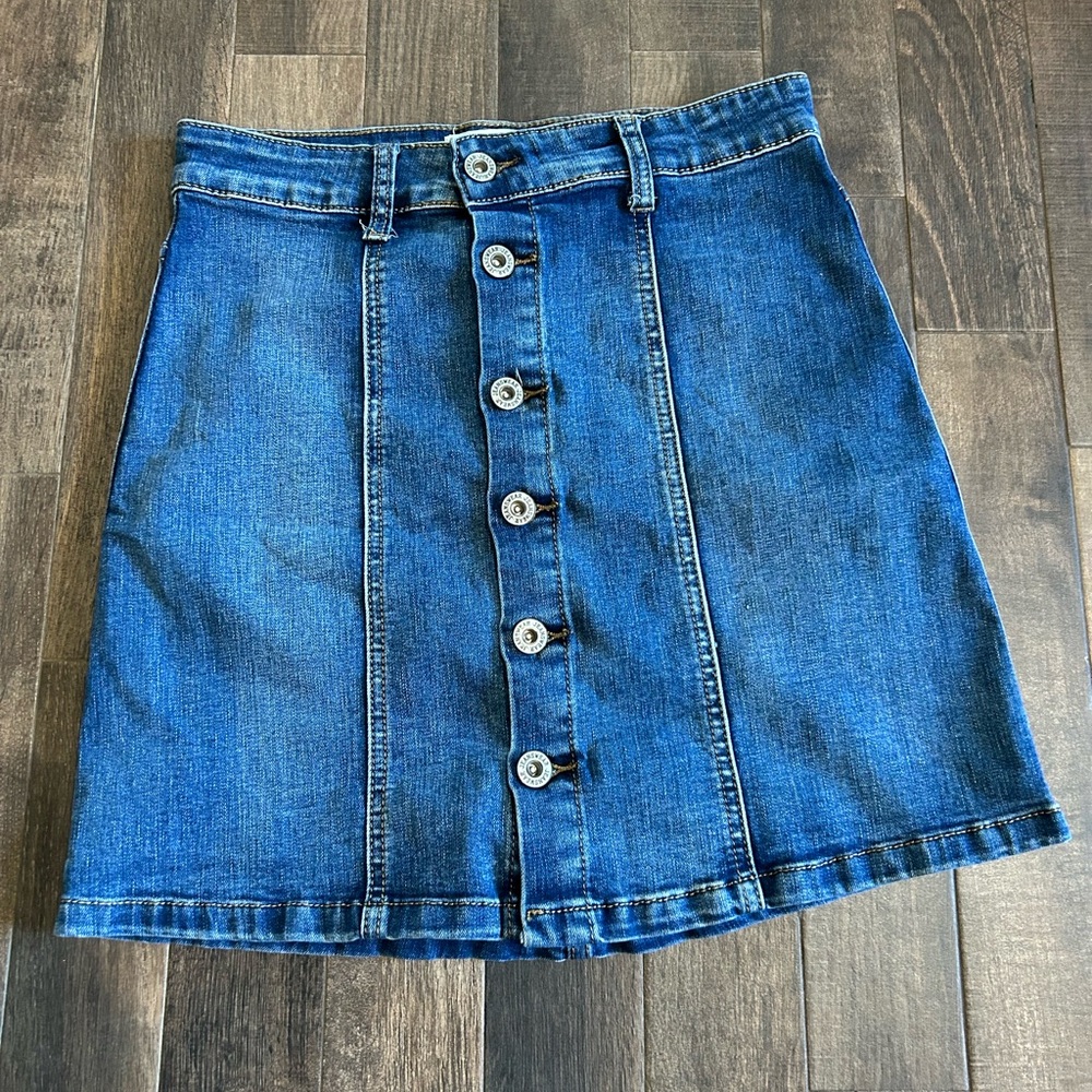 The LOVE Collection Denim Button-Front Skirt